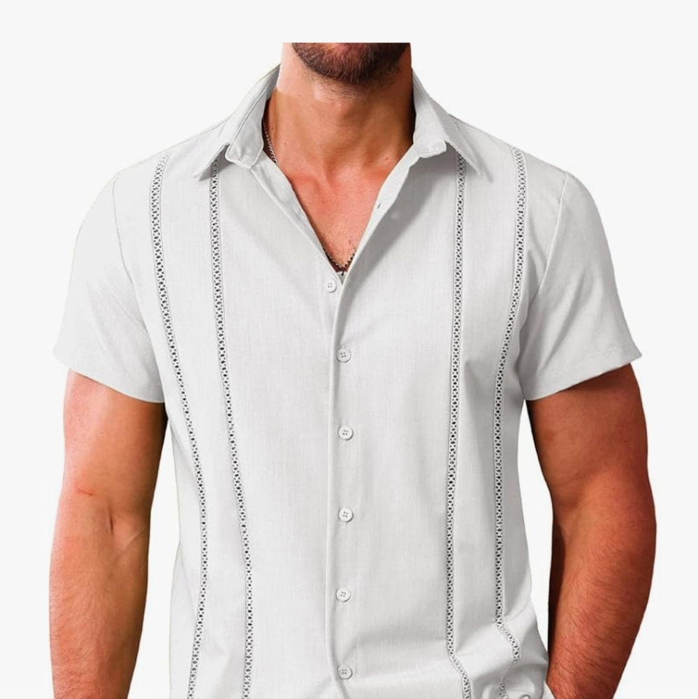 Mens Cuban Guayabera Short Sleeve